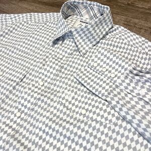 George Strait Wrangler Troubadour Shirt L Pearl Snap Cowboy Western Geometric